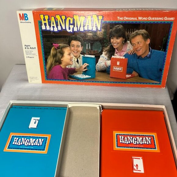 VINTAGE Hangman Board Game 1988 Milton Bradley COMPLETE GAME BOX IN GREAT SHAPE - Picture 3 of 4
